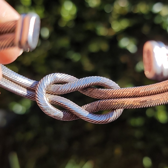 Hercules Knot Sterling Cable Cuff - Picture 3 of 4